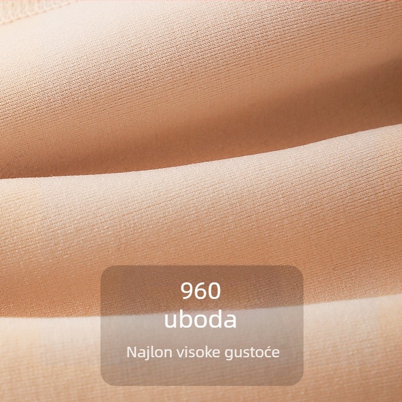 Najlon hlače s flisom za zimu, visokim strukom, pune dužine, tople