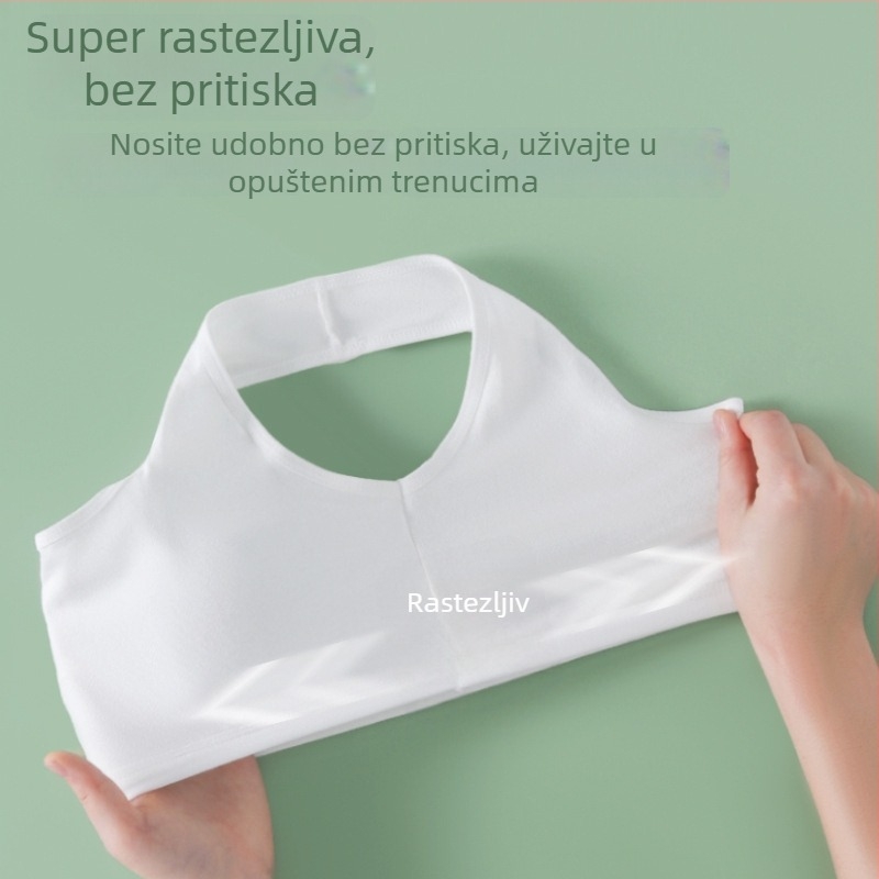 Pamučna naramenica za djevojčice s fiksnim košaricama, tanko oblikovane košarice, dvostruke naramenice, mekani potpora