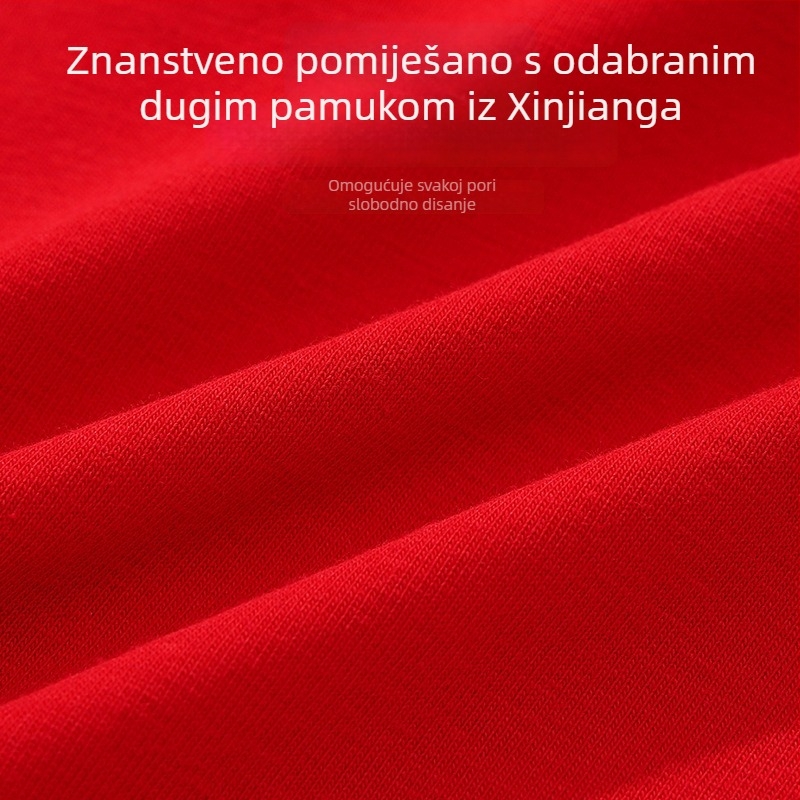 Crvene pamučne gaćice za djevojčice velike, 95% pamuk, 5% elastan, Godina zmije