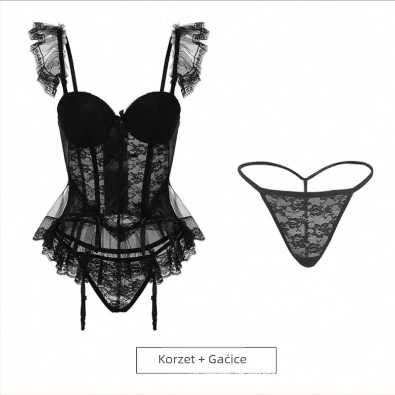 Francuskom stilu seksi bustier-ženski korzet, ljetni prozračni čipkasti set donjeg rublja