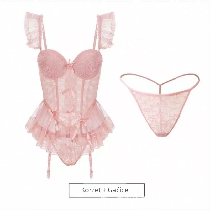 Francuskom stilu seksi bustier-ženski korzet, ljetni prozračni čipkasti set donjeg rublja