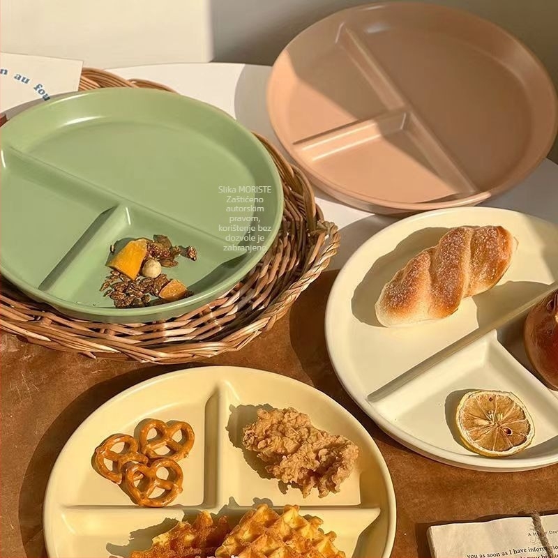 Porcelanski tanjur s 211 odjeljaka, djeljeni tanjur za kućnu upotrebu, dječji tanjur