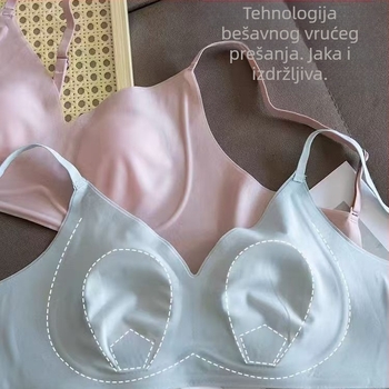 Bežični grudnjak s ušima zeca, bezšivan, ultra-tanke oblikovane košarice, stražnje kopče u tri reda, najlon materijal