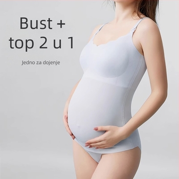 Top za dojenje s čvrstim dvostrukim naramenicama, tanke oblikovane šalice, bez čeličnog prstena, najlon materijal, laktacija kroz sve faze
