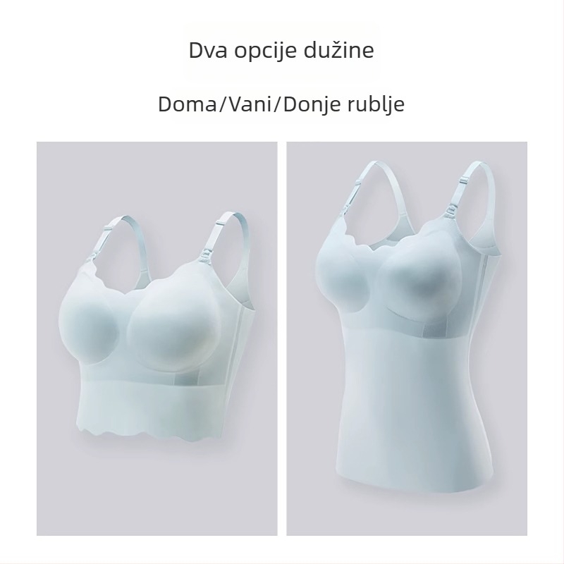 Top za dojenje s čvrstim dvostrukim naramenicama, tanke oblikovane šalice, bez čeličnog prstena, najlon materijal, laktacija kroz sve faze