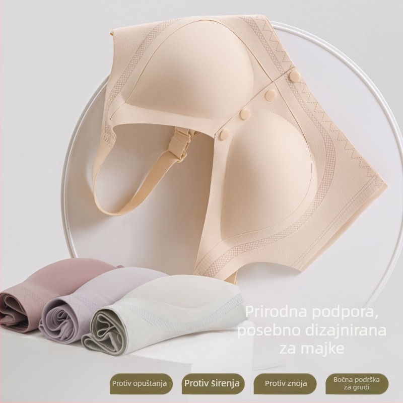 Dojenje grudnjak s prednjim zatvaranjem, pune košarice, bočno skupljanje dojki, podesive naramenice, najlon tkanina