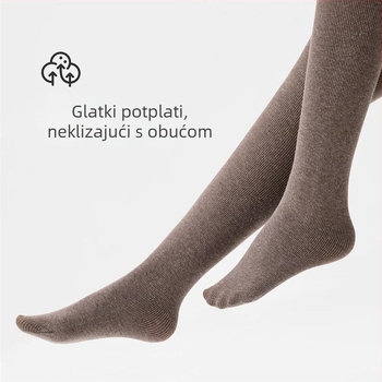 Ženske tajice s flis unutrašnjom podstavom i vertikalnim prugama, mikrokompresija, tople za jesen i zimu, pogodne za nošenje kao osnovni sloj