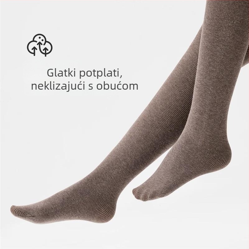 Ženske tajice s flis unutrašnjom podstavom i vertikalnim prugama, mikrokompresija, tople za jesen i zimu, pogodne za nošenje kao osnovni sloj