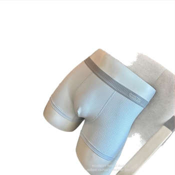 SP110 Lyocell muške bokserice - hlađenje Ice Silk, visoka elastičnost, bezšivne, karirani uzorak, veća veličina