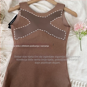 Ženski termalni prsluk s ugrađenom čašom i jastučićem, grijanje, velurova podstava, debeli poliester