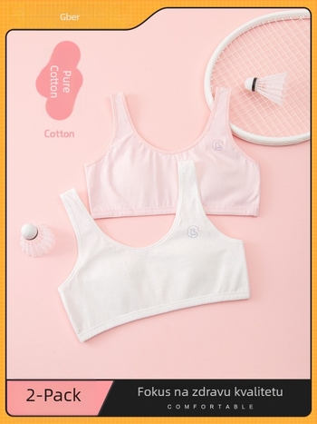 Djevojački bešivni grudnjak od pamuka za razvojno razdoblje, sigurnosna razina A, 95% pamuk