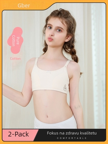 Djevojački bešivni grudnjak od pamuka za razvojno razdoblje, sigurnosna razina A, 95% pamuk