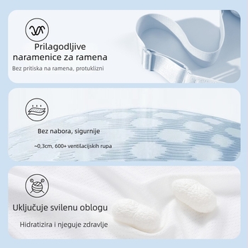 Grudnjak u prsluka, bez žice, s prednjim kopčama, pune čašice, glavni materijal najlon