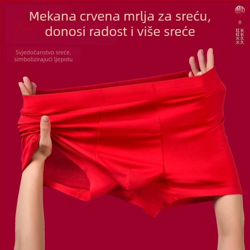 Banana Secret muške bokserice od modala, 60s, crvene, prozračne, za sve sezone