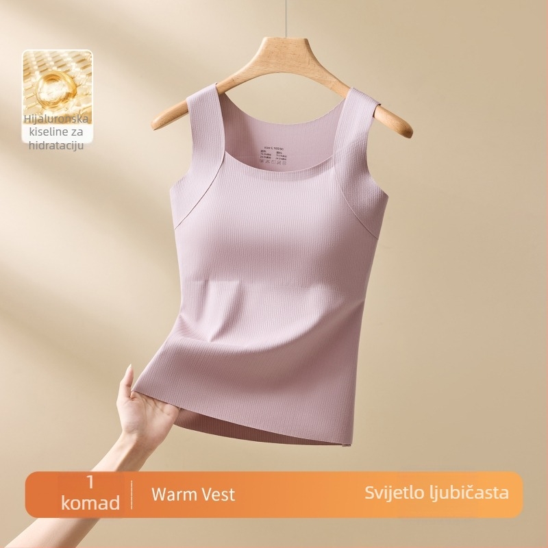 Plus-size termalna vest s integriranim grudnjakom i jastučićima za prsni dio, baza s hijaluronskom kiselinom