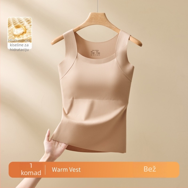 Plus-size termalna vest s integriranim grudnjakom i jastučićima za prsni dio, baza s hijaluronskom kiselinom