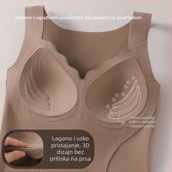 Ženska topla vest s fleksom s integriranom podrškom za prsni koš, V izrez, debeli materijal njemački fleece