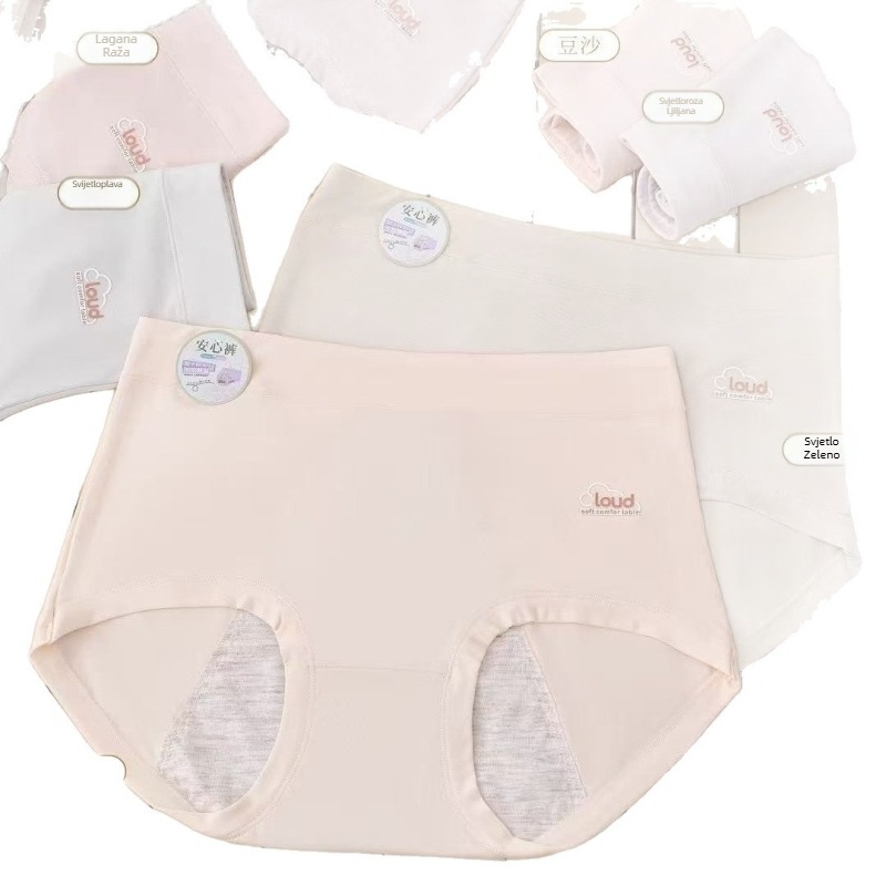 Ženske menstrualne gaćice sa srednjim strukom — 70% modal, kroj 70% pamuk, prozračne i udobne