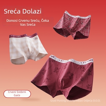 Muške pamukne bokserice sa srednjom talijom, bezšivne, prozračne, za odrasle muškarce