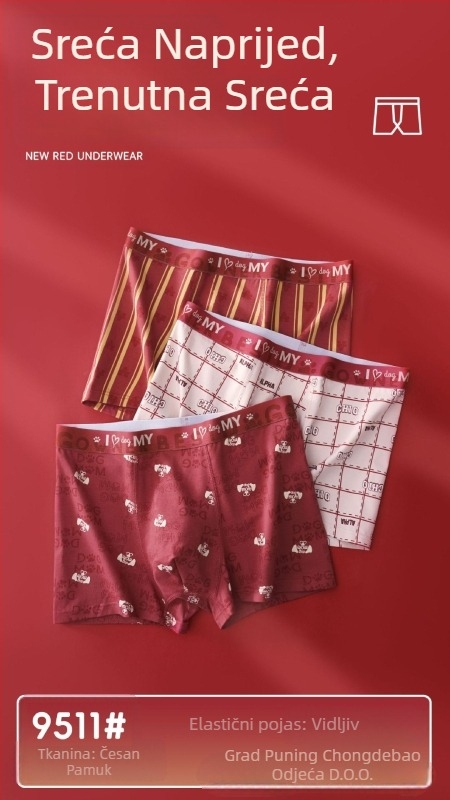 Muške pamukne bokserice sa srednjom talijom, bezšivne, prozračne, za odrasle muškarce