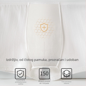 Muške bokserice od pamuka – prozračne i antibakterijske, srednje visine struka, pamuk tkanina, pamukova prepona