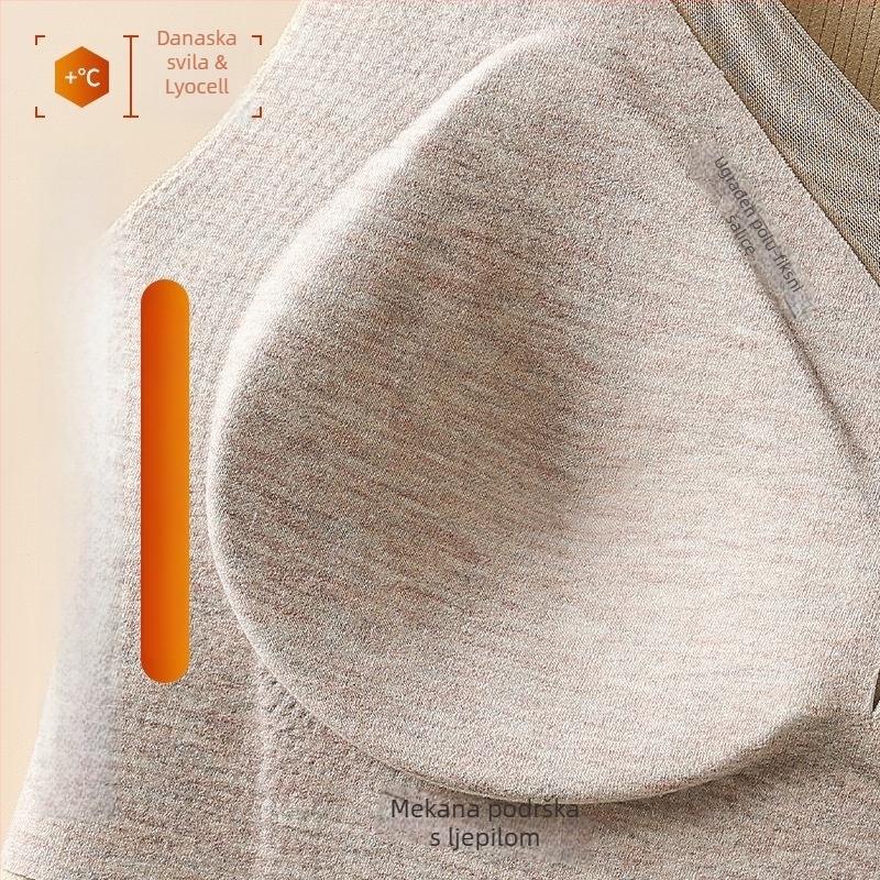 Termalna vest s ugrađenim jastučićima za dojke, sve-u-jednom bazni sloj, Lyocell tkanina, gusta debljina 201–250 g/m², topla i pogodna za vanjsku upotrebu