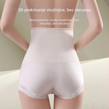 Damske oblikujuće hlače s visokim strukom, kontrola trbuha, podizanje zadnjice, čipka, prozračan Ice Silk, plus size, nakon poroda