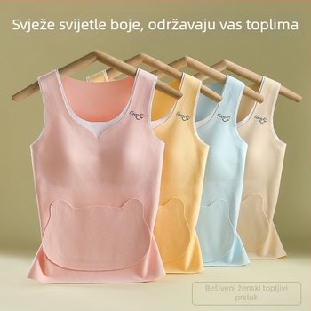 Termalna vest s integriranom jastučićem za prsa, antibakterijska i topla, debeli poliester, za djevojke 13–18 godina