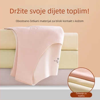 Termalna vest za djevojčice – cartoon uzorak, s integriranim jastučićem za prsni koš i fleece podstava, akril 80–90%