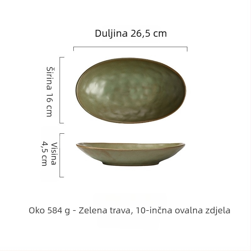 Ovalni porcelanski tanjur – nepravilnog oblika, japanski stil, podglazurna boja, mogućnost ispisa logotipa i prilagodbe.