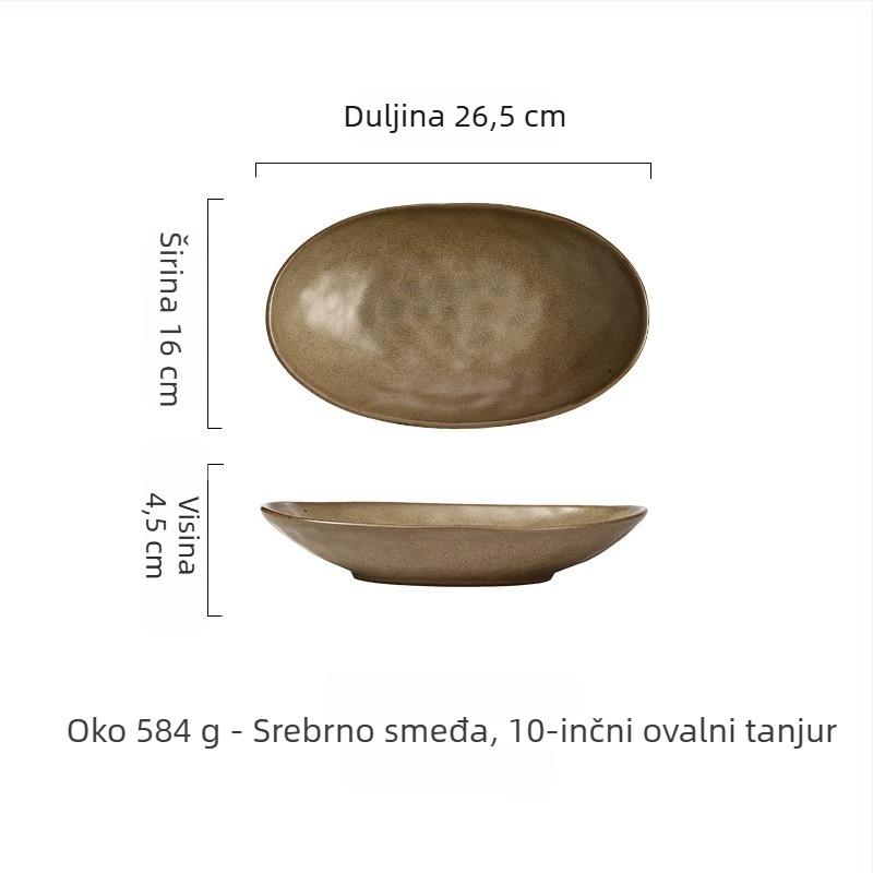 Ovalni porcelanski tanjur – nepravilnog oblika, japanski stil, podglazurna boja, mogućnost ispisa logotipa i prilagodbe.