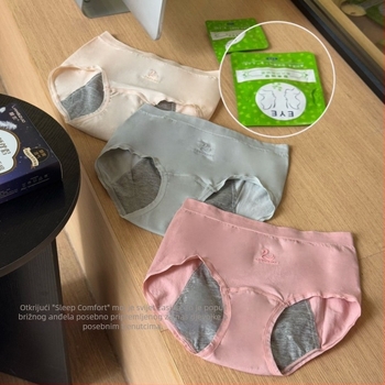 Ženske bezšivne menstrualne gaćice – srednji struk, najlon 95% i Spandex 5% podstava