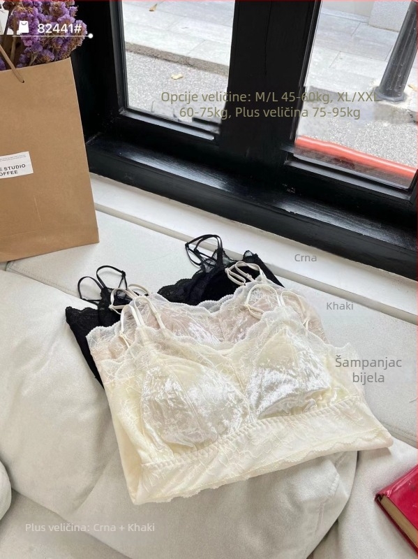 Jesensko-zimski čipkasti topli prsluk s fiksnim košaricama, bešavni vanjski latex sloj, akrilno grijanje, nosiv kao vanjska odjeća bez grudnjaka
