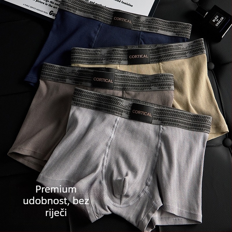 Muške bokserice od 100% pamuka, antibakterijske, 7A, velika veličina, sportske boxer briefs