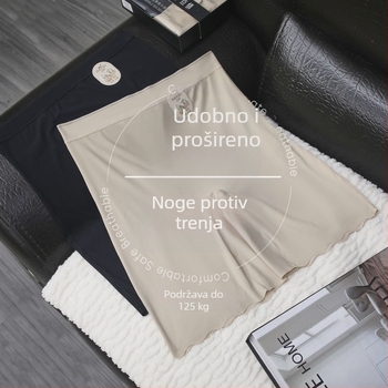 Plus-size ženske dugi ribani sigurnosni šortovi donjeg rublja, 3-u-1 protiv izlaganja i trenja, visok struk, duljina 3/4