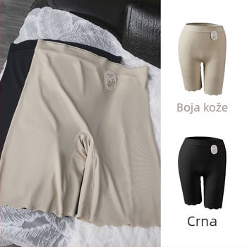 Plus-size ženske dugi ribani sigurnosni šortovi donjeg rublja, 3-u-1 protiv izlaganja i trenja, visok struk, duljina 3/4