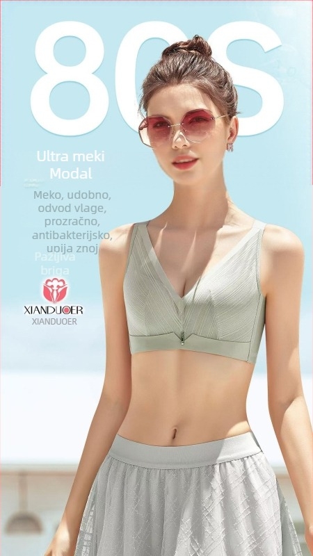 Bežični push-up grudnjak s 3/4 košaricama, odvojive naramenice, stražnje zatvaranje, najlon