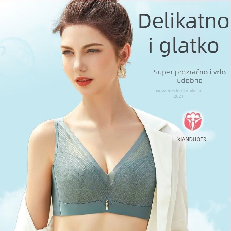 Bežični push-up grudnjak s 3/4 košaricama, odvojive naramenice, stražnje zatvaranje, najlon