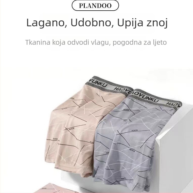 Muške prugaste bokserice sa srednjim pojasom, prozračne i udobne za mlade studente