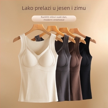 Ženska termo vest s integriranom podrškom za grudi, s flis podstavom, najlon materijal; oblikovanje tijela, zadržava toplinu, pogodno za nošenje kao vanjski sloj