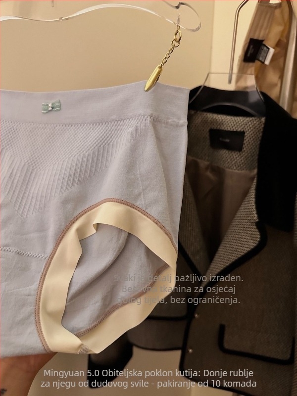 Ženske 5.0 s srednjim strukom, prozračne menstrualne gaćice, paket od 10 komada, mješavina pamuka i proteina svile, zaštita od bočnog curenja, udobne