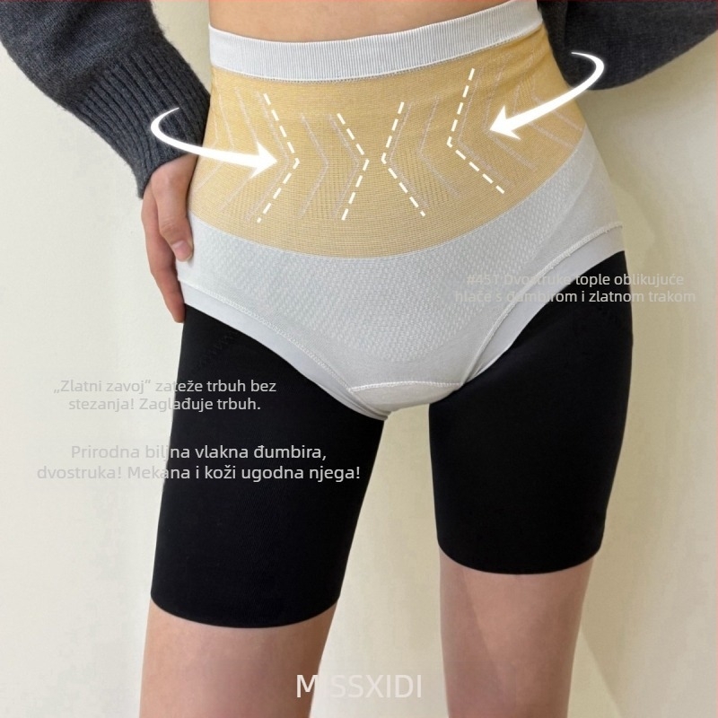 MISSXIDI451 Ženske oblikujuće hlače, visokim strukom, šest komada u pakiranju, zlatna traka, koži prijateljno, podižu bokove