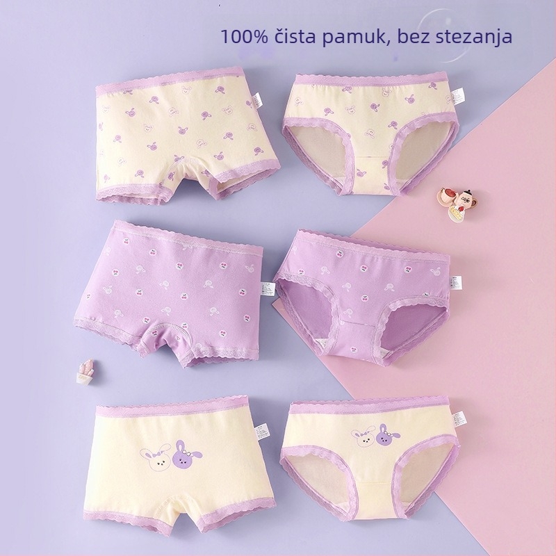 Dječje pamucne bokserice za djevojčice, srednji porast struka, 95% pamuk, za uzrast 3–8 godina