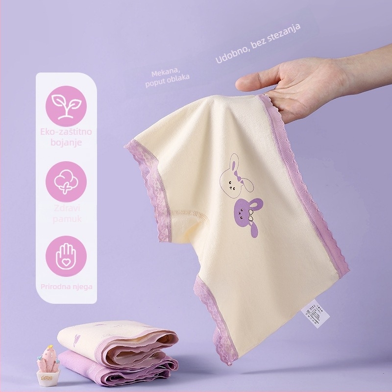 Dječje pamucne bokserice za djevojčice, srednji porast struka, 95% pamuk, za uzrast 3–8 godina