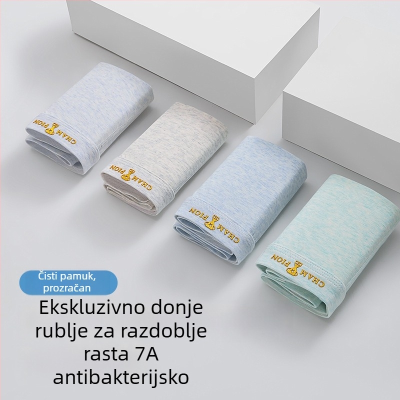 Tong Fanku bezšivne pamukaste bokserice za tinejdžere dječake, antibakterijske 7A