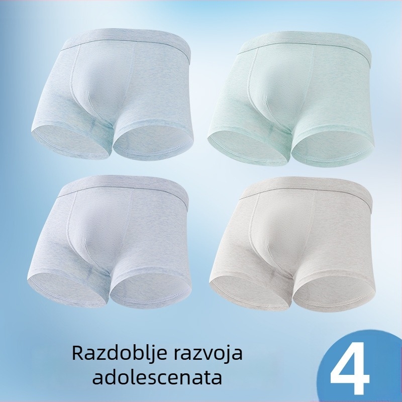 Tong Fanku bezšivne pamukaste bokserice za tinejdžere dječake, antibakterijske 7A