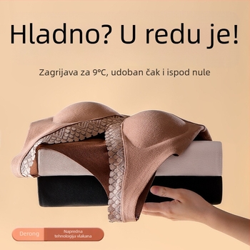 Ženska termalna vesta s baršunastim flisom, V izrez, s integriranim košaricama za grudnjak, gusta pamukasta smjesa, toplo donje rublje
