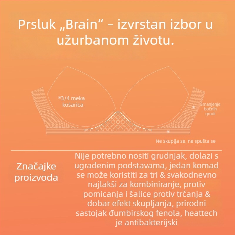 Ženski topli prsluk s ugrađenim košaricama, samouzagrevan, dvostruki sloj, flis podstava, V-izrez, jednofarbni