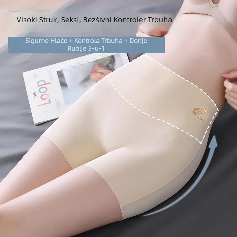 Žensko oblikujuće donje rublje, ice silk bezšivne bokserice, visok struk, 80% najlona, podstava prepona 90% pamuka