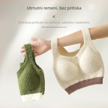 Ženska termalna vest s umetnim jastučićima za prsa i integriranim grudnjacima, s kapuljom, kratka verzija, Spandex tkanina s udjelom 30-50%, model u boji, srednja težina (181-200 g/m²)
